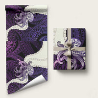 Purple Galaxy Polynesia Tribal Octopus Tattoo Wrapping Paper Pikake Lei Polynesian Pattern LT14 58" × 23" Purple - Polynesian Pride
