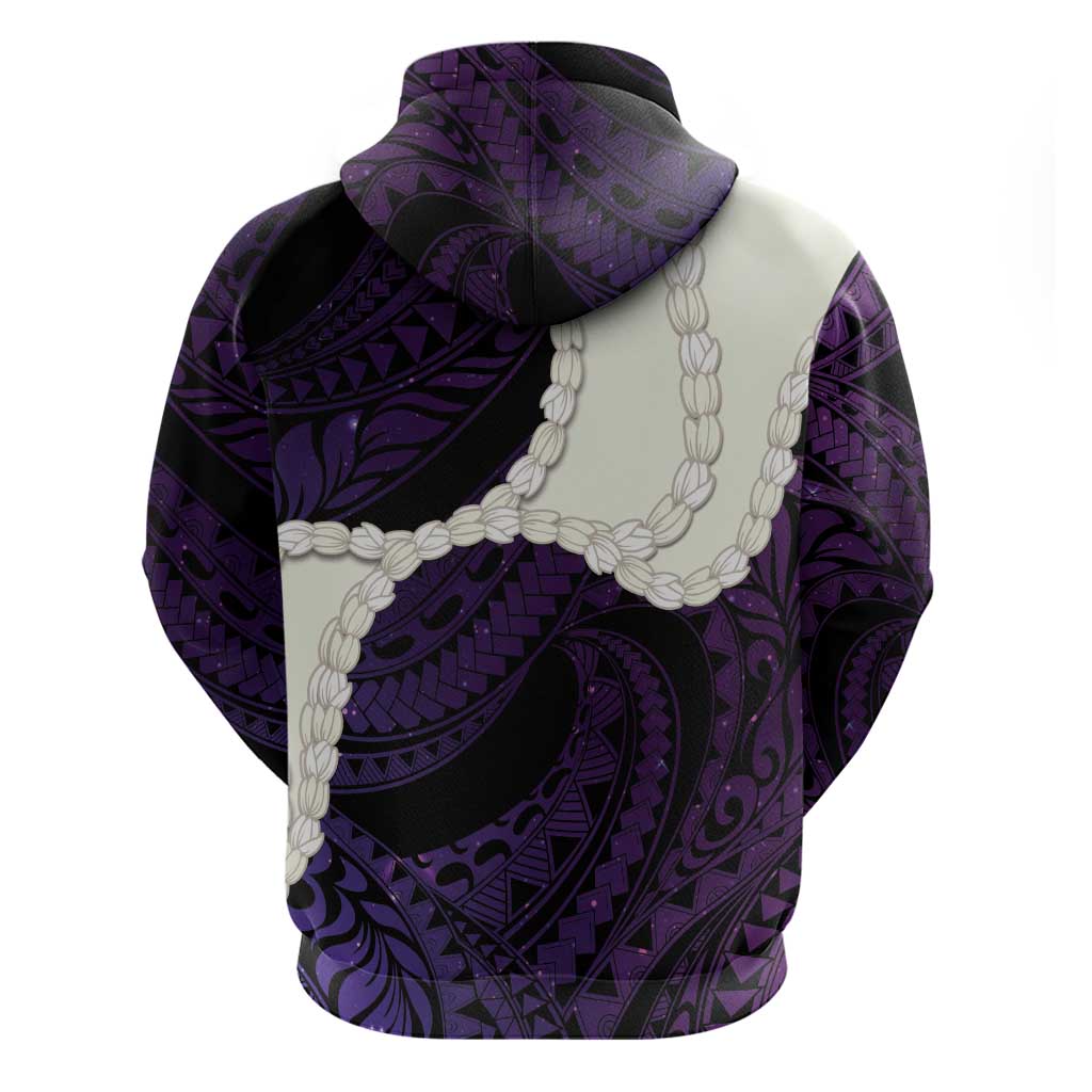 Purple Galaxy Polynesia Tribal Octopus Tattoo Zip Hoodie Pikake Lei Polynesian Pattern LT14 - Polynesian Pride