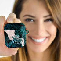 Teal Galaxy Polynesia Tribal Octopus Tattoo AirPods Case Pikake Lei Polynesian Pattern LT14 - Polynesian Pride
