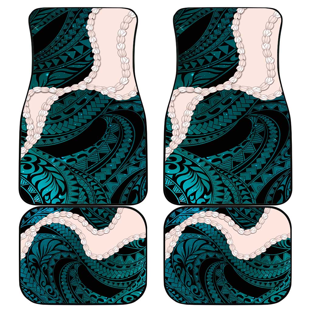 Teal Galaxy Polynesia Tribal Octopus Tattoo Car Mats Pikake Lei Polynesian Pattern LT14 - Polynesian Pride
