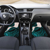Teal Galaxy Polynesia Tribal Octopus Tattoo Car Mats Pikake Lei Polynesian Pattern LT14 Set 2pcs - Front Teal - Polynesian Pride
