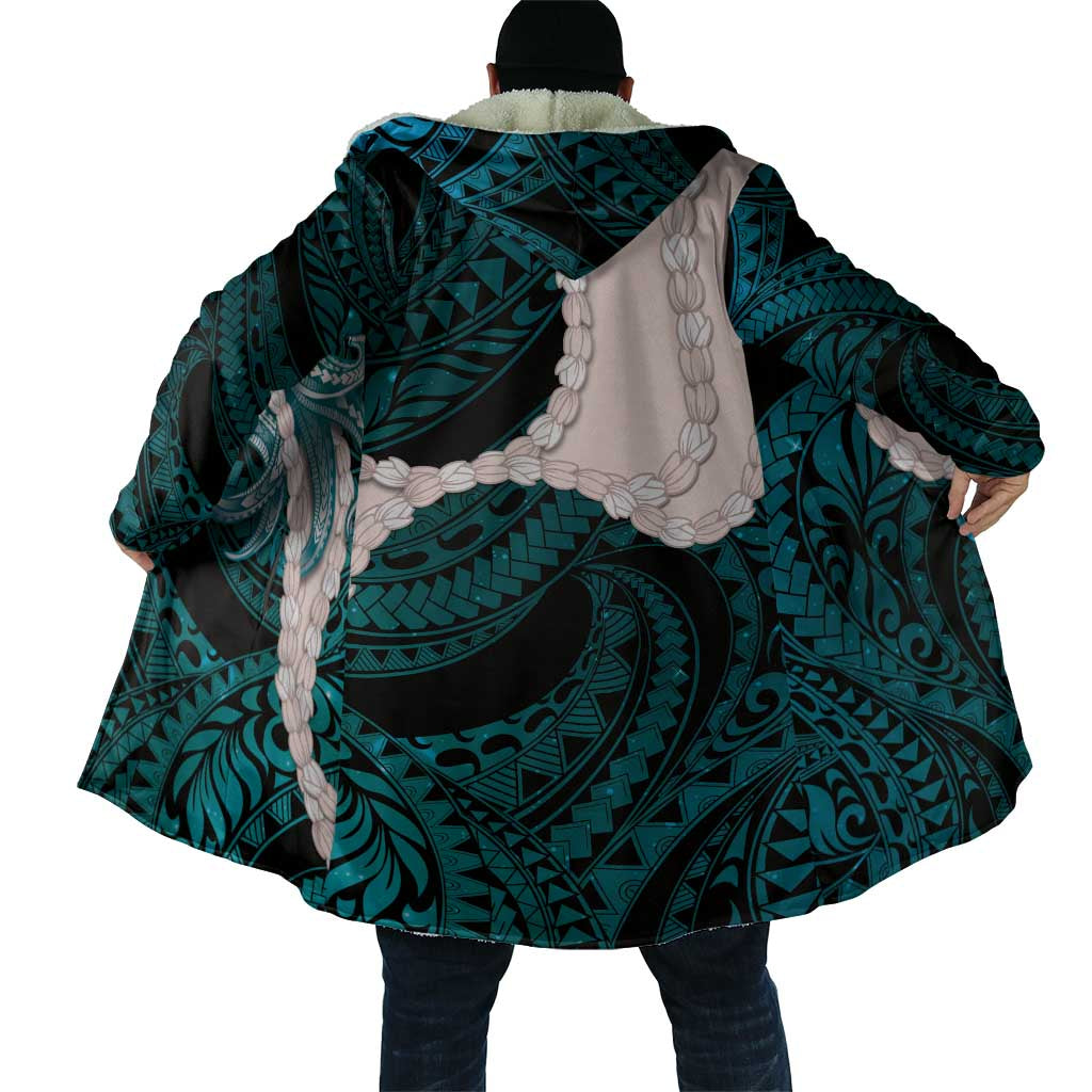Teal Galaxy Polynesia Tribal Octopus Tattoo Cloak Pikake Lei Polynesian Pattern LT14 - Polynesian Pride