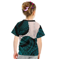 Teal Galaxy Polynesia Tribal Octopus Tattoo Kid T Shirt Pikake Lei Polynesian Pattern LT14 - Polynesian Pride