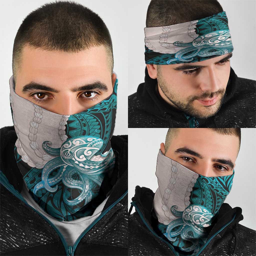 Teal Galaxy Polynesia Tribal Octopus Tattoo Neck Gaiter Pikake Lei Polynesian Pattern LT14 - Polynesian Pride