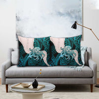 Teal Galaxy Polynesia Tribal Octopus Tattoo Pillow Cover Pikake Lei Polynesian Pattern LT14 - Polynesian Pride