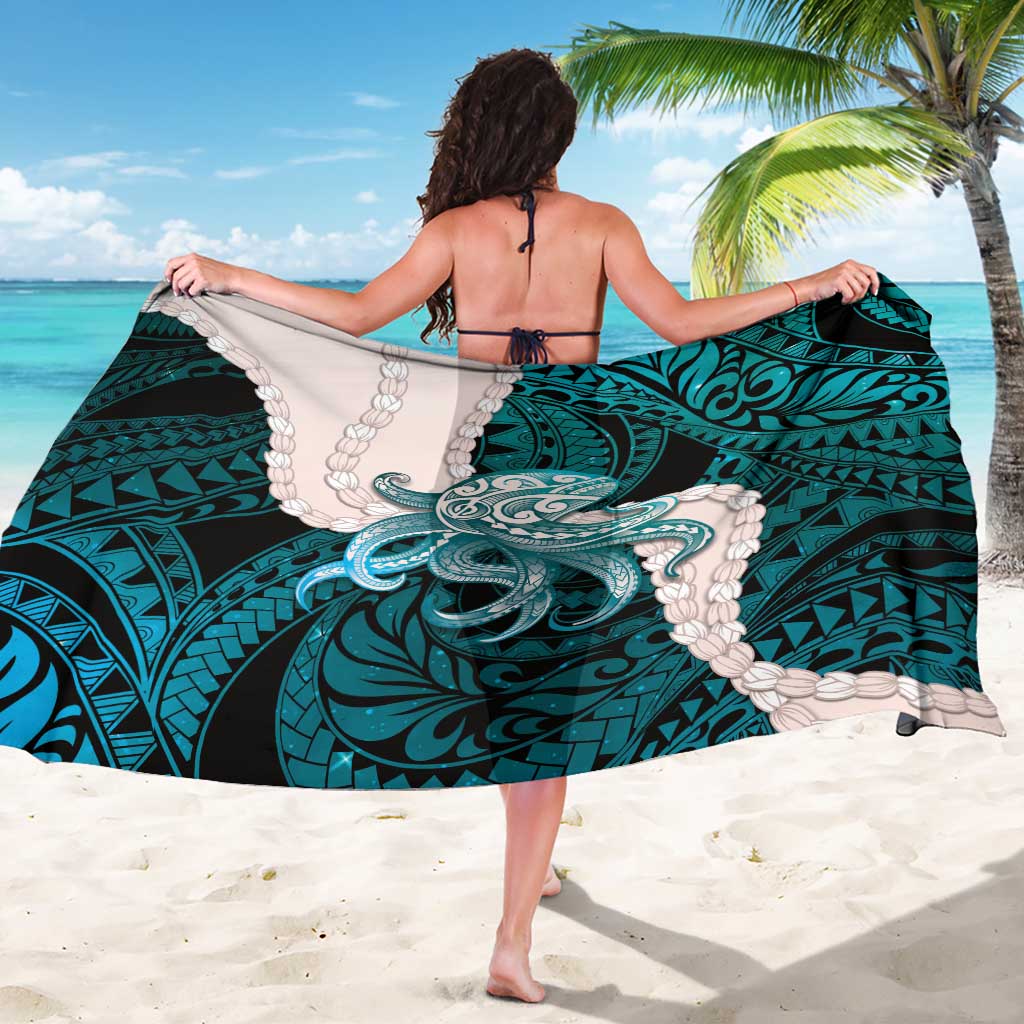 Teal Galaxy Polynesia Tribal Octopus Tattoo Sarong Pikake Lei Polynesian Pattern LT14 - Polynesian Pride