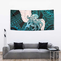 Teal Galaxy Polynesia Tribal Octopus Tattoo Tapestry Pikake Lei Polynesian Pattern LT14 - Polynesian Pride