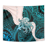 Teal Galaxy Polynesia Tribal Octopus Tattoo Tapestry Pikake Lei Polynesian Pattern LT14 - Polynesian Pride