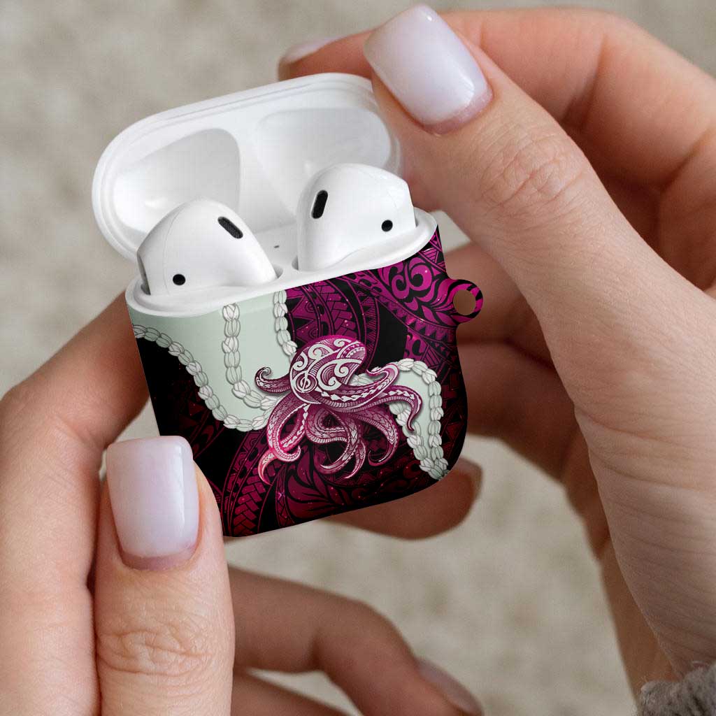 Pink Galaxy Polynesia Tribal Octopus Tattoo AirPods Case Pikake Lei Polynesian Pattern LT14 - Polynesian Pride