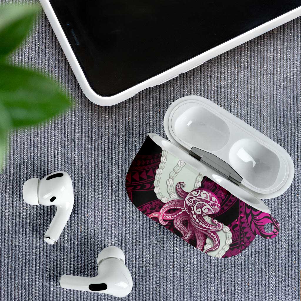Pink Galaxy Polynesia Tribal Octopus Tattoo AirPods Case Pikake Lei Polynesian Pattern LT14 - Polynesian Pride