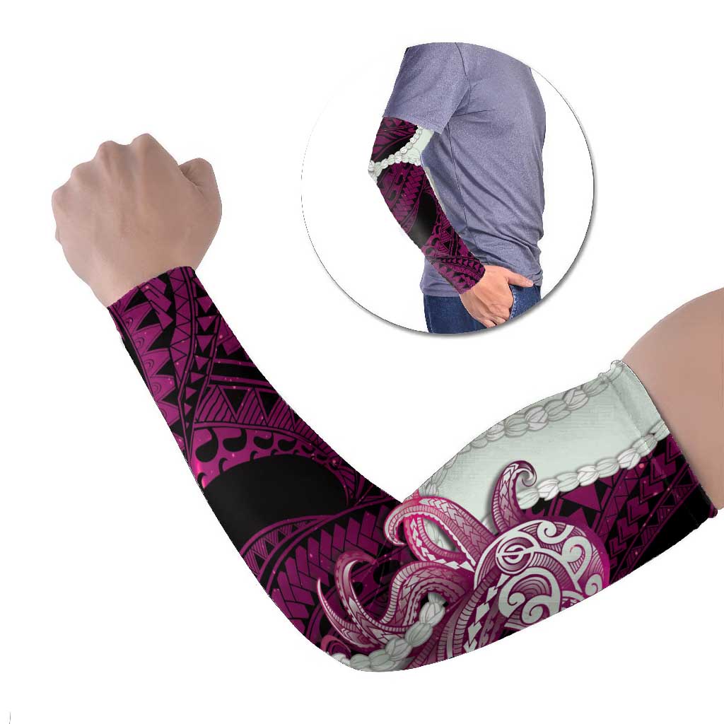 Pink Galaxy Polynesia Tribal Octopus Tattoo Arm Sleeves Pikake Lei Polynesian Pattern LT14 Set of 2 Pink - Polynesian Pride