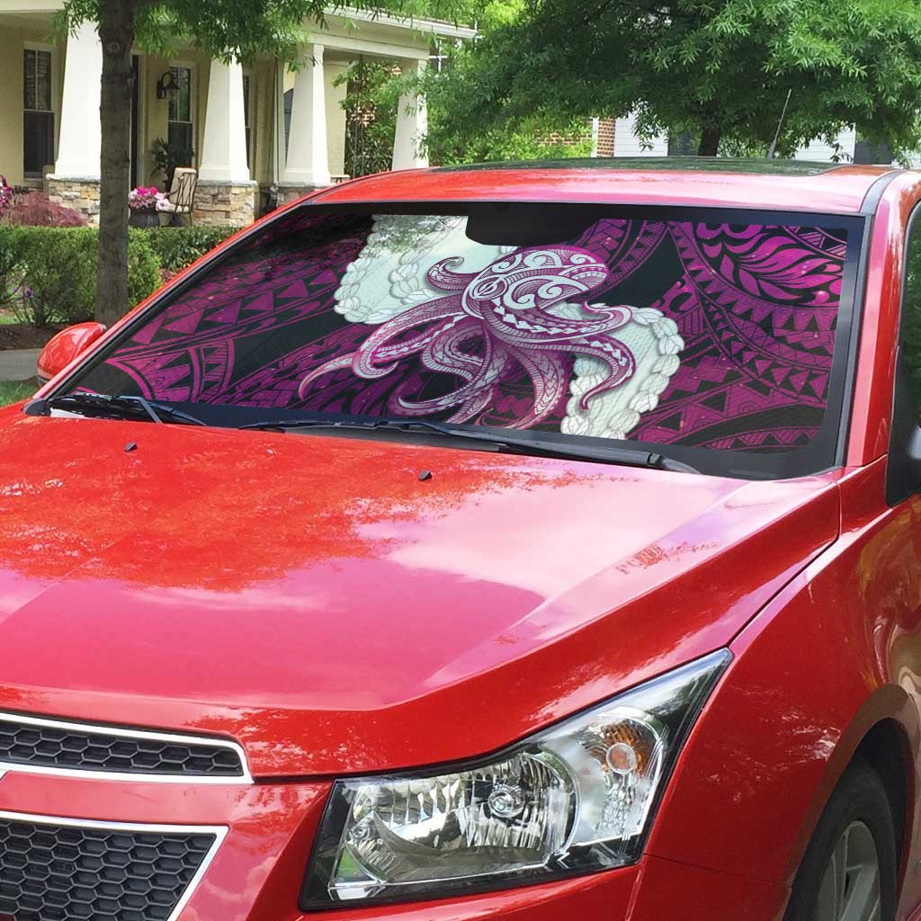 Pink Galaxy Polynesia Tribal Octopus Tattoo Auto Sun Shade Pikake Lei Polynesian Pattern LT14 - Polynesian Pride