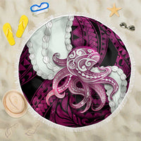 Pink Galaxy Polynesia Tribal Octopus Tattoo Beach Blanket Pikake Lei Polynesian Pattern LT14 One Size 150cm Pink - Polynesian Pride