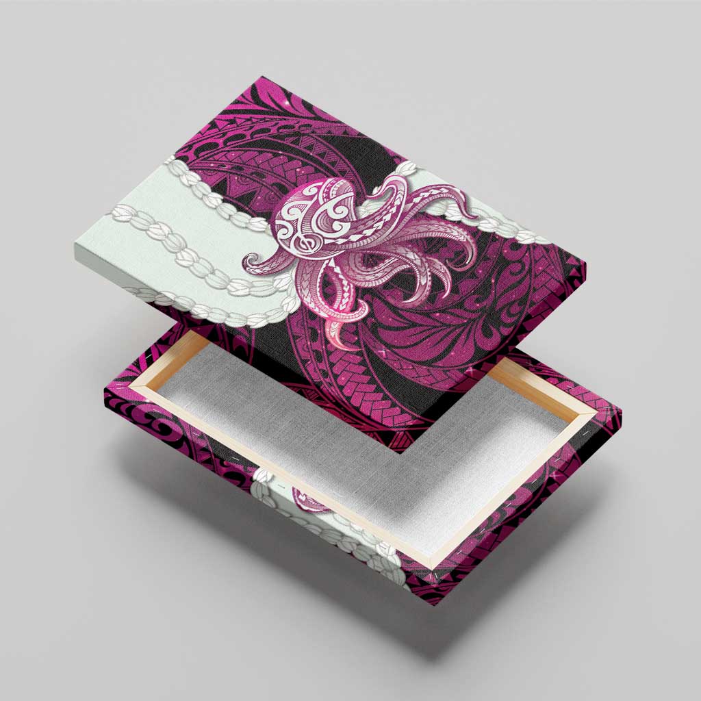 Pink Galaxy Polynesia Tribal Octopus Tattoo Canvas Wall Art Pikake Lei Polynesian Pattern LT14 - Polynesian Pride