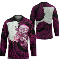 Pink Galaxy Polynesia Tribal Octopus Tattoo Hockey Jersey Pikake Lei Polynesian Pattern LT14 - Polynesian Pride