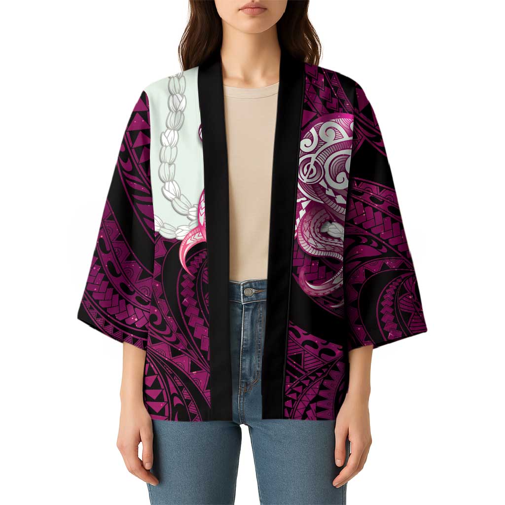 Pink Galaxy Polynesia Tribal Octopus Tattoo Kimono Pikake Lei Polynesian Pattern LT14 - Polynesian Pride