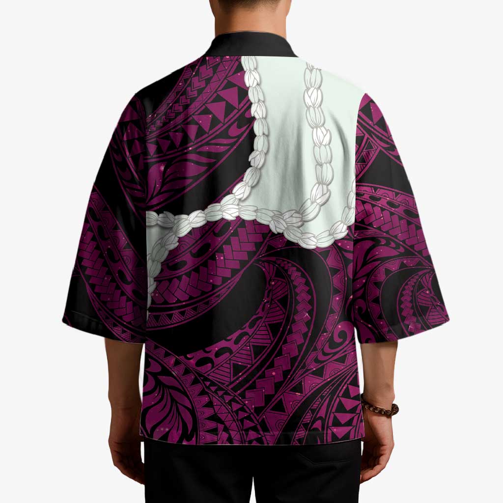 Pink Galaxy Polynesia Tribal Octopus Tattoo Kimono Pikake Lei Polynesian Pattern LT14 - Polynesian Pride