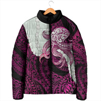 Pink Galaxy Polynesia Tribal Octopus Tattoo Padded Jacket Pikake Lei Polynesian Pattern LT14 - Polynesian Pride