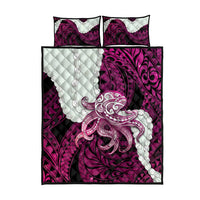 Pink Galaxy Polynesia Tribal Octopus Tattoo Quilt Bed Set Pikake Lei Polynesian Pattern LT14 - Polynesian Pride