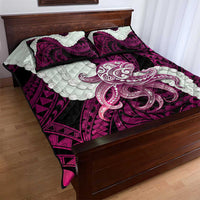 Pink Galaxy Polynesia Tribal Octopus Tattoo Quilt Bed Set Pikake Lei Polynesian Pattern LT14 - Polynesian Pride