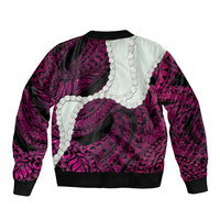 Pink Galaxy Polynesia Tribal Octopus Tattoo Sleeve Zip Bomber Jacket Pikake Lei Polynesian Pattern LT14 - Polynesian Pride