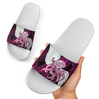 Pink Galaxy Polynesia Tribal Octopus Tattoo Slide Sandals Pikake Lei Polynesian Pattern LT14 - Polynesian Pride