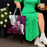 Pink Galaxy Polynesia Tribal Octopus Tattoo Tote Bag Pikake Lei Polynesian Pattern LT14 - Polynesian Pride