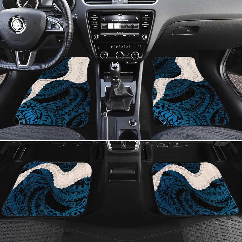 Blue Galaxy Polynesia Tribal Octopus Tattoo Car Mats Pikake Lei Polynesian Pattern LT14 Set 4pcs Blue - Polynesian Pride