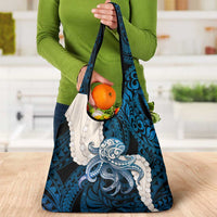 Blue Galaxy Polynesia Tribal Octopus Tattoo Grocery Bag Pikake Lei Polynesian Pattern LT14 - Polynesian Pride