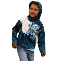 Blue Galaxy Polynesia Tribal Octopus Tattoo Kid Hoodie Pikake Lei Polynesian Pattern LT14 - Polynesian Pride