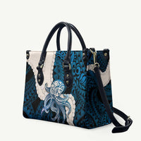 Blue Galaxy Polynesia Tribal Octopus Tattoo Leather Bag Pikake Lei Polynesian Pattern LT14 Blue - Polynesian Pride
