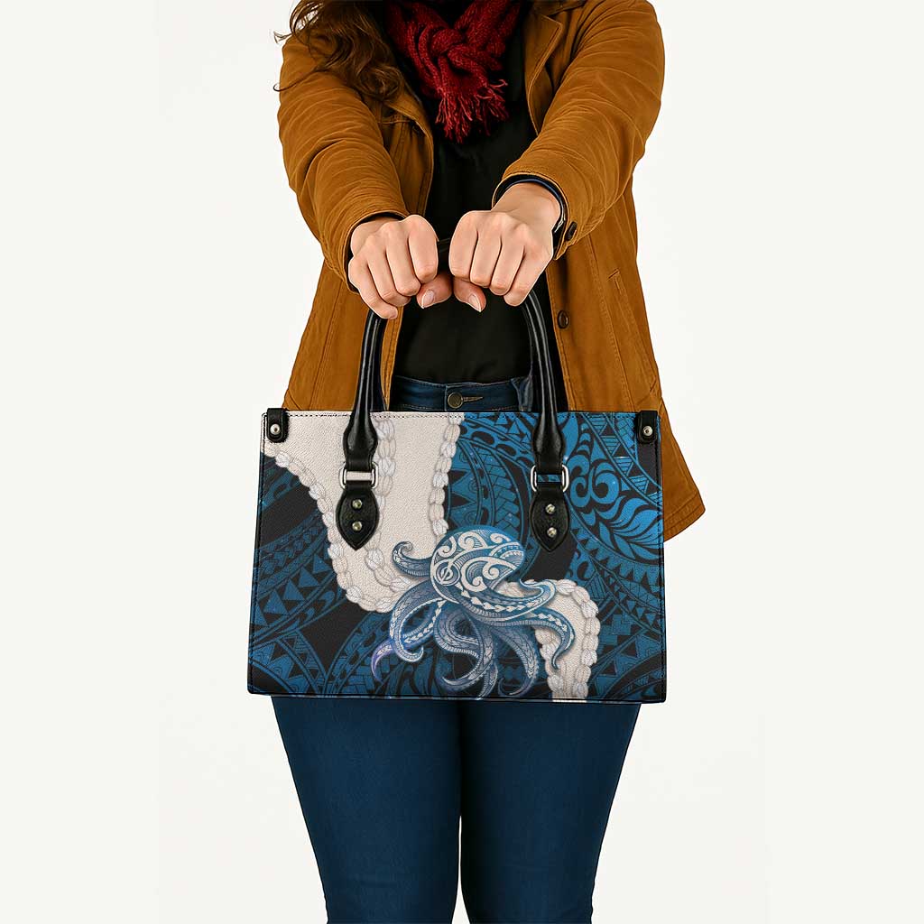 Blue Galaxy Polynesia Tribal Octopus Tattoo Leather Bag Pikake Lei Polynesian Pattern LT14 - Polynesian Pride