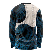 Blue Galaxy Polynesia Tribal Octopus Tattoo Long Sleeve Shirt Pikake Lei Polynesian Pattern LT14 - Polynesian Pride
