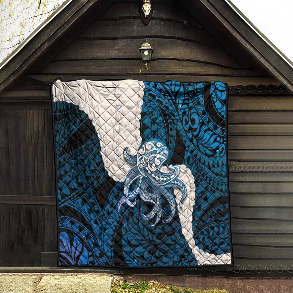 Blue Galaxy Polynesia Tribal Octopus Tattoo Quilt Pikake Lei Polynesian Pattern LT14 - Polynesian Pride