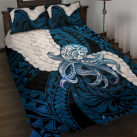 Blue Galaxy Polynesia Tribal Octopus Tattoo Quilt Bed Set Pikake Lei Polynesian Pattern LT14 Blue - Polynesian Pride