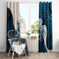 Blue Galaxy Polynesia Tribal Octopus Tattoo Window Curtain Pikake Lei Polynesian Pattern LT14 - Polynesian Pride