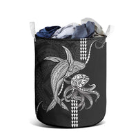 Kanaloa Aloha Hawaii Laundry Basket Humpback Whale Octopus Tattoo Kakau Pattern LT14 - Polynesian Pride