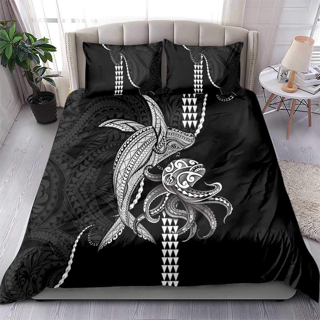 Kanaloa Aloha Hawaii Bedding Set Humpback Whale Octopus Tattoo Kakau Pattern LT14 - Polynesian Pride
