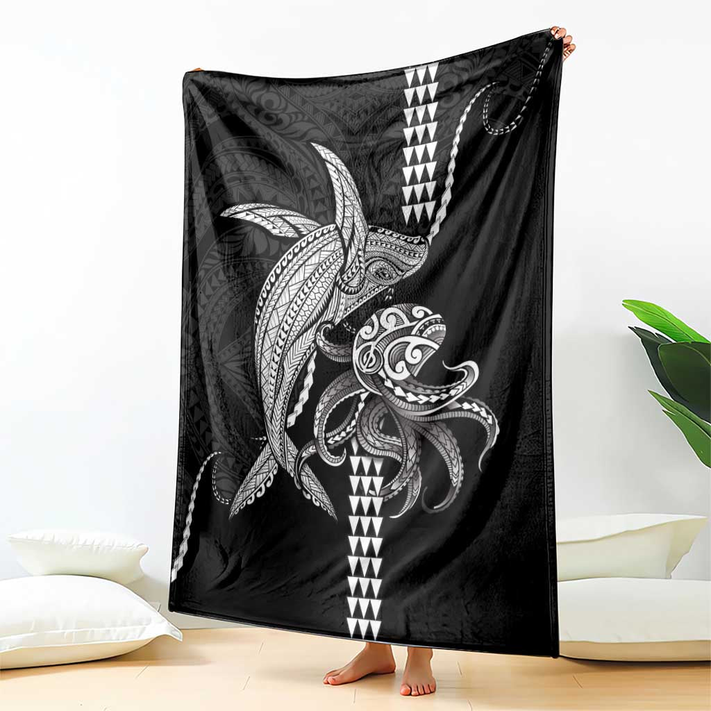 Kanaloa Aloha Hawaii Blanket Humpback Whale Octopus Tattoo Kakau Pattern LT14 - Polynesian Pride