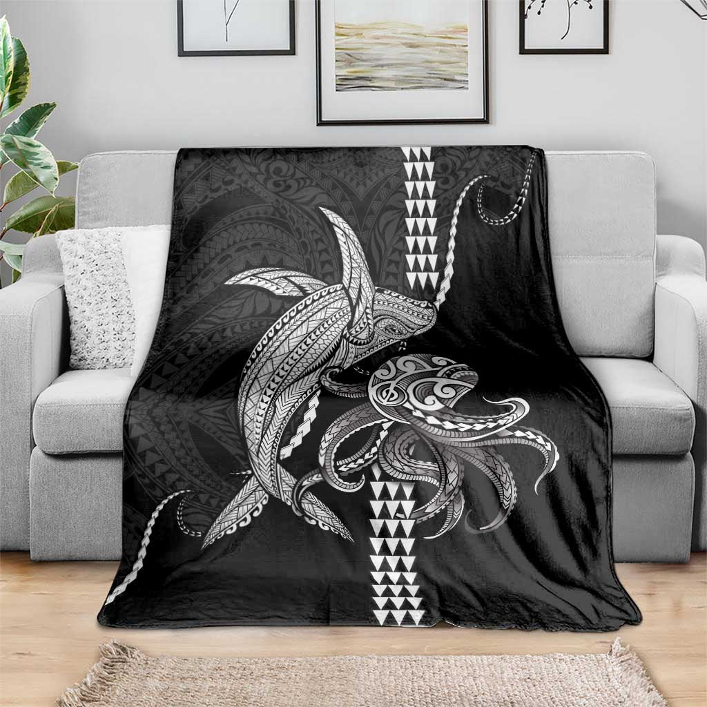 Kanaloa Aloha Hawaii Blanket Humpback Whale Octopus Tattoo Kakau Pattern LT14 - Polynesian Pride
