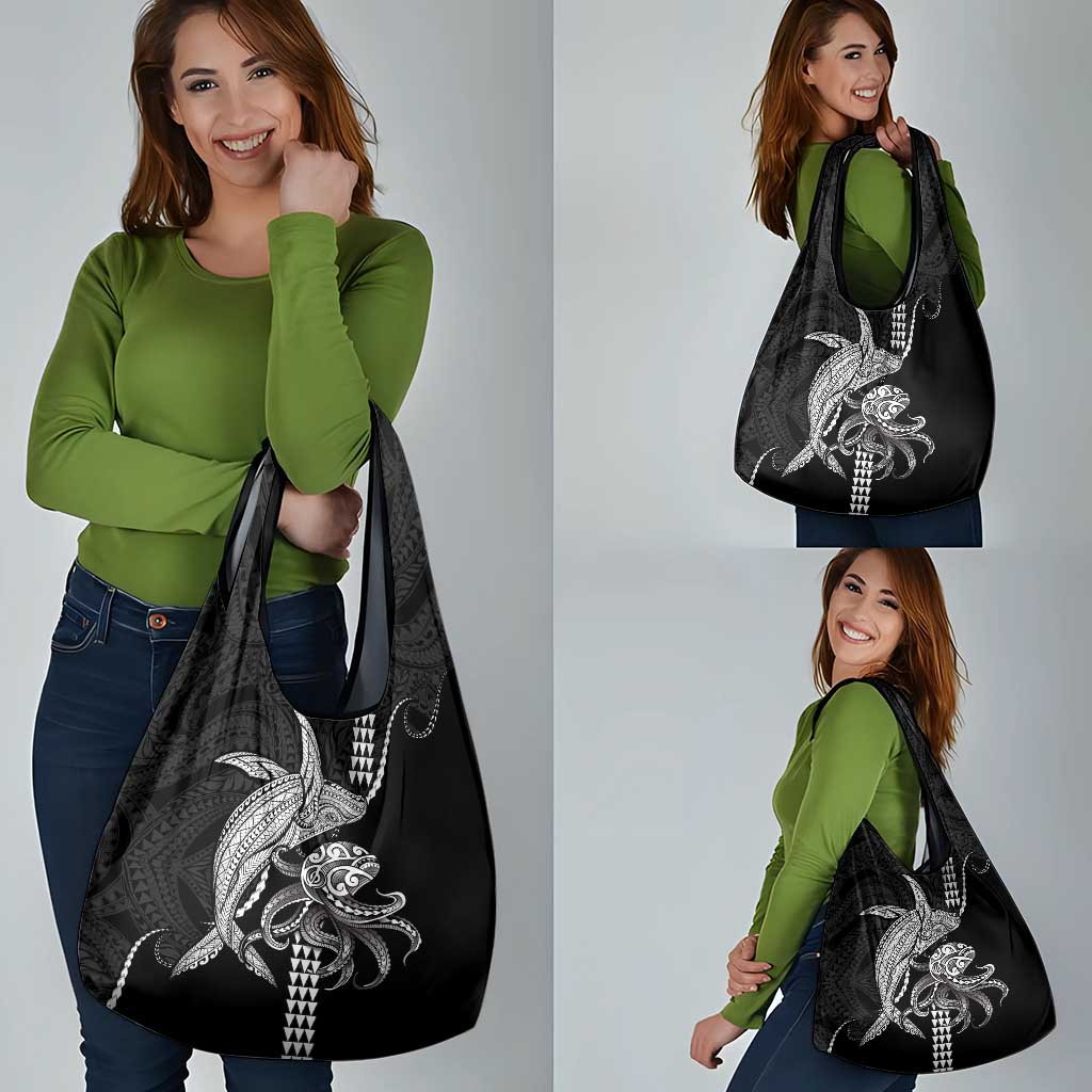 Kanaloa Aloha Hawaii Grocery Bag Humpback Whale Octopus Tattoo Kakau Pattern LT14 - Polynesian Pride