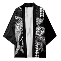 Kanaloa Aloha Hawaii Kimono Humpback Whale Octopus Tattoo Kakau Pattern LT14 Unisex Black - Polynesian Pride