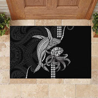 Kanaloa Aloha Hawaii Rubber Doormat Humpback Whale Octopus Tattoo Kakau Pattern LT14 Black - Polynesian Pride