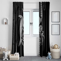 Kanaloa Aloha Hawaii Window Curtain Humpback Whale Octopus Tattoo Kakau Pattern LT14 - Polynesian Pride