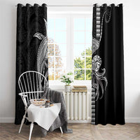 Kanaloa Aloha Hawaii Window Curtain Humpback Whale Octopus Tattoo Kakau Pattern LT14 - Polynesian Pride