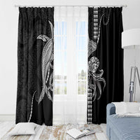 Kanaloa Aloha Hawaii Window Curtain Humpback Whale Octopus Tattoo Kakau Pattern LT14 - Polynesian Pride
