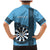 Personalised Fiji Darts Family Matching Mermaid Dress and Hawaiian Shirt Fijian Tapa Pattern - Blue