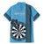 Personalised Fiji Darts Family Matching Mermaid Dress and Hawaiian Shirt Fijian Tapa Pattern - Blue