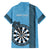 Personalised Fiji Darts Family Matching Off The Shoulder Long Sleeve Dress and Hawaiian Shirt Fijian Tapa Pattern - Blue