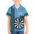 Personalised Fiji Darts Family Matching Off The Shoulder Long Sleeve Dress and Hawaiian Shirt Fijian Tapa Pattern - Blue